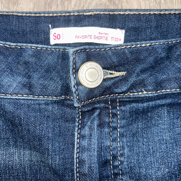 SO low rise size 17 blue jean shorts - Picture 5 of 7